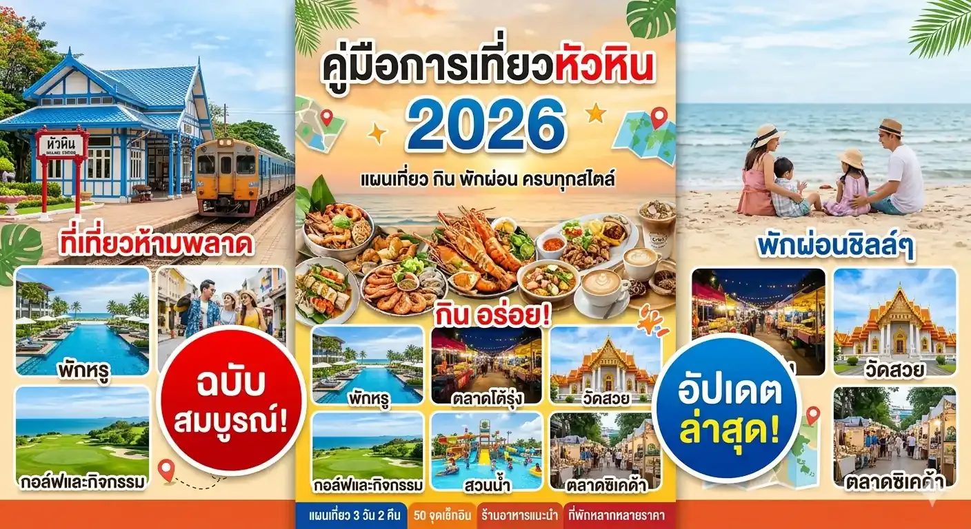 คู่มือการเที่ยวหัวหิน 2026 แผนเที่ยว กิน พักผ่อน ครบทุกสไตล์